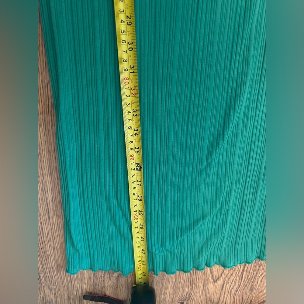 Bimba y Lola ribbed midi dress vibrant green xs fitted lightweight comfy beach - Picture 8 of 9